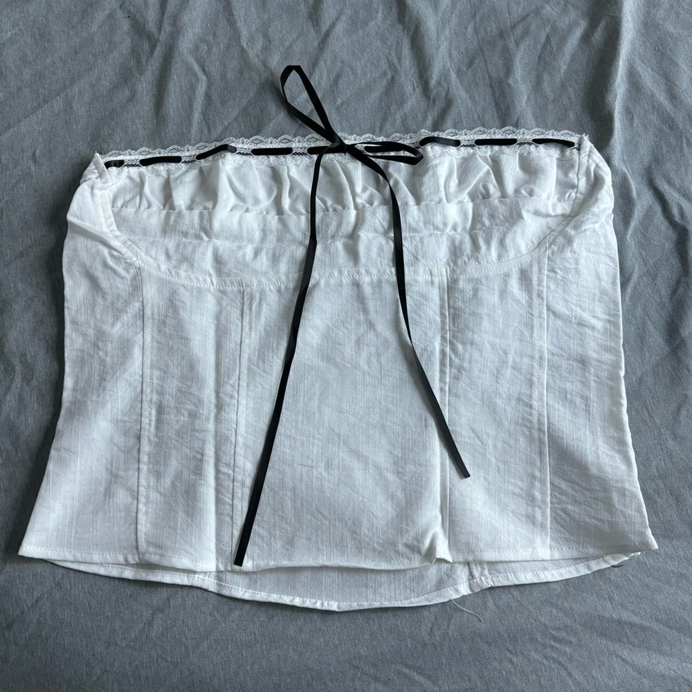 Princess Polly White Lace Trim Corset